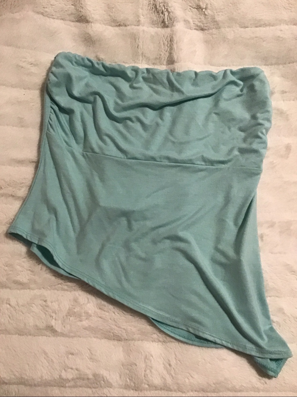 See You Monday Light Blue Asymmetrical tube Top - Picture 1 of 3
